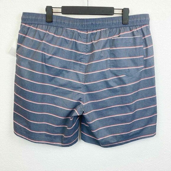 Wallin & Bros Swim Trunks Shorts Mens XL Gray Striped Mesh Lined NEW - Picture 2 of 4